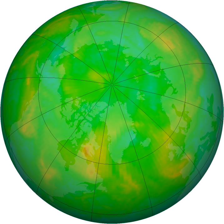Arctic ozone map for 07 July 2004